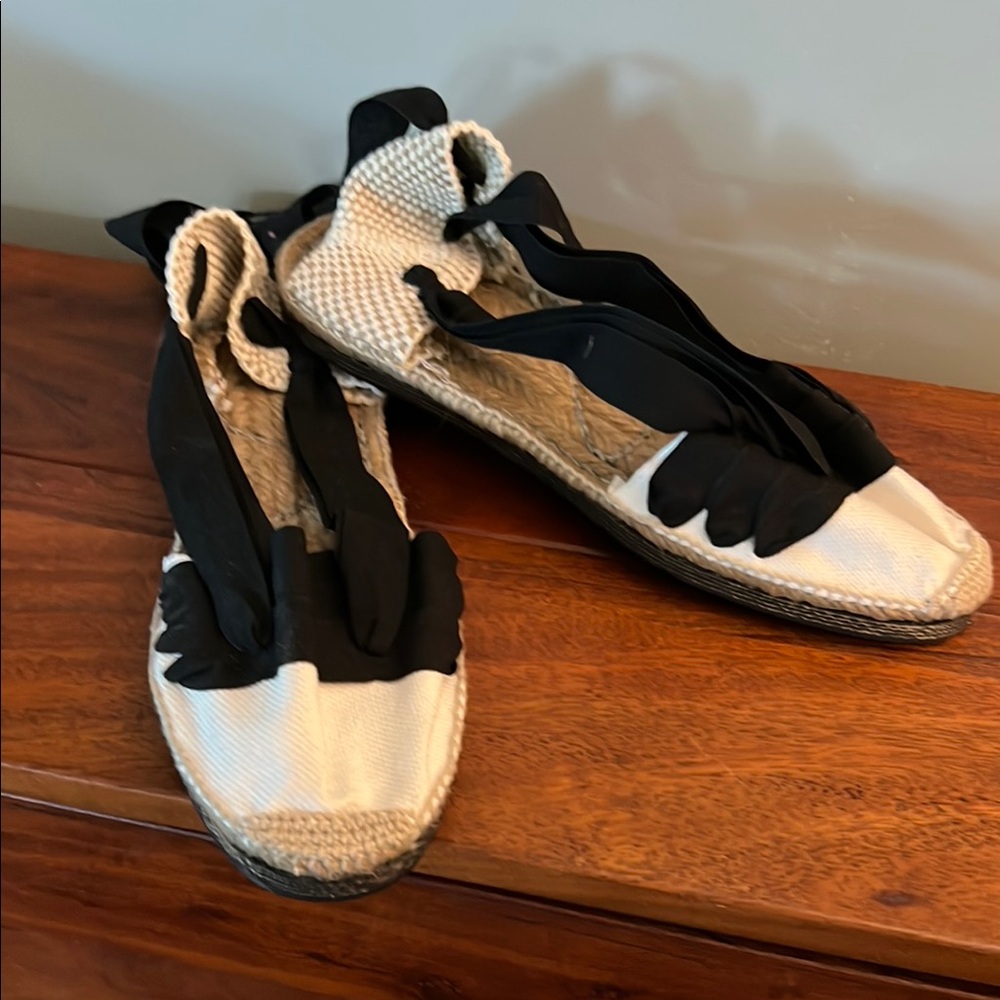 Black and Beige Women's Espadrilles